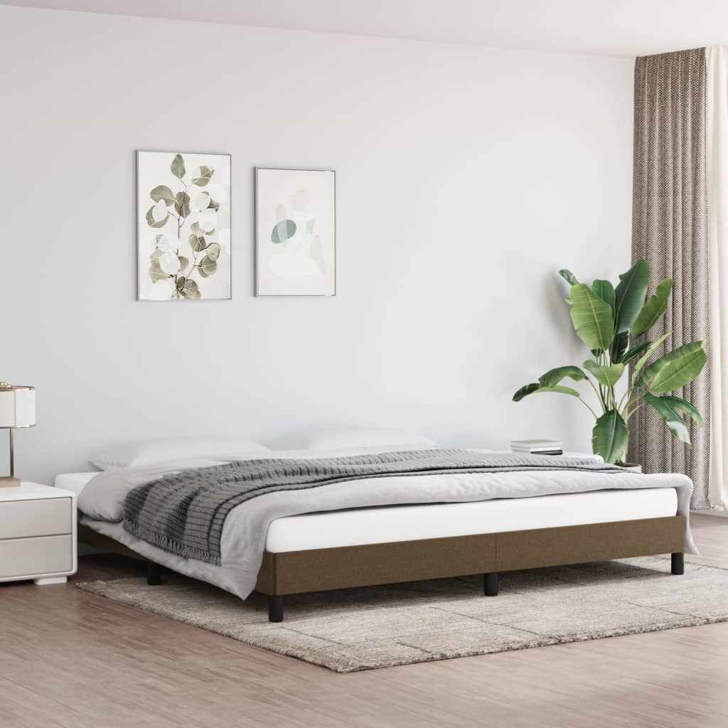 vidaXL Cadru de pat, maro închis, 200x200 cm, material textil